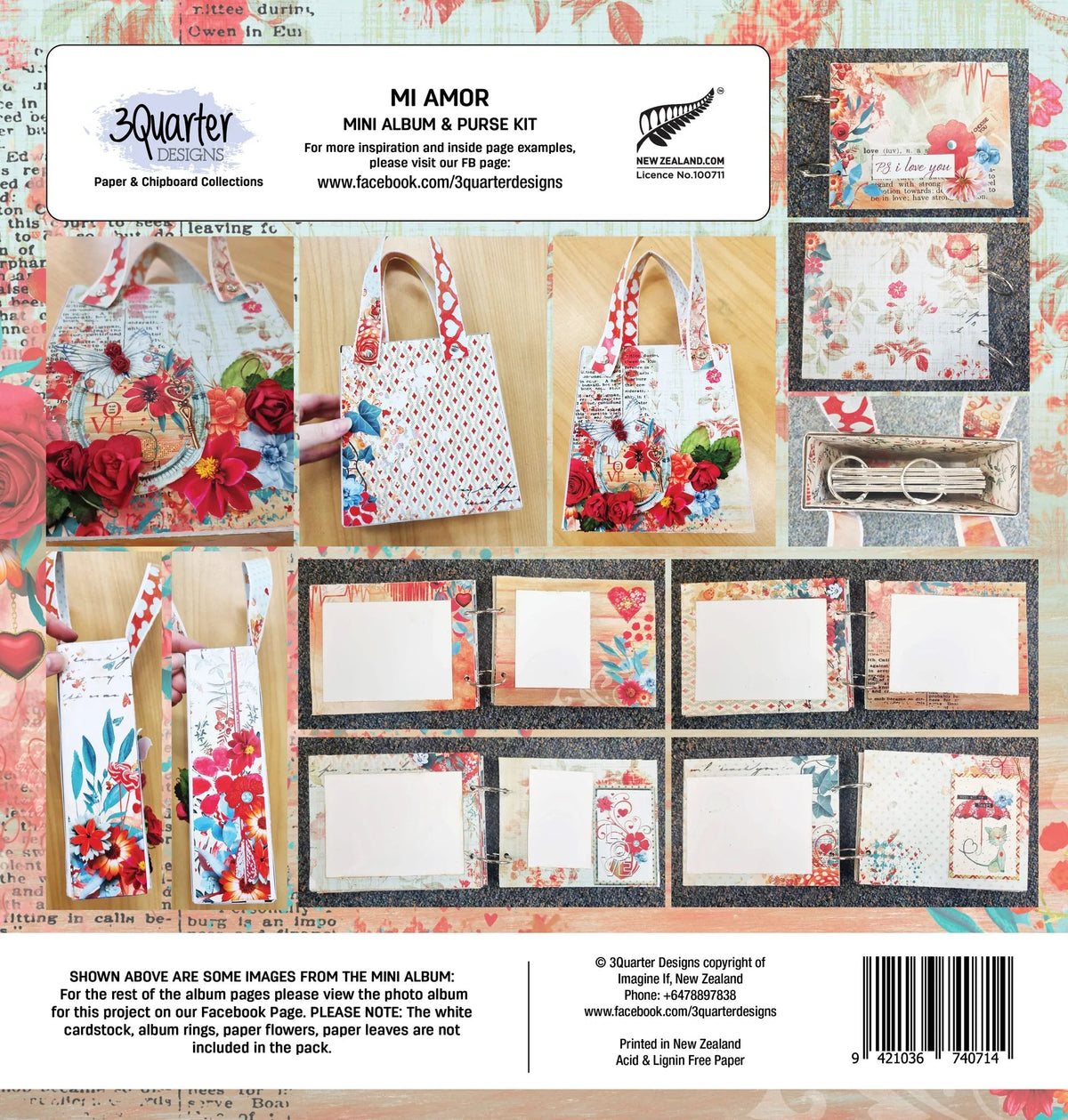 3Quarter Designs - Mini Album & Purse Kit - Mi Amor-2