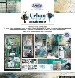 3Quarter Designs - Mini Album Base Kit - Urban Turquoise-1