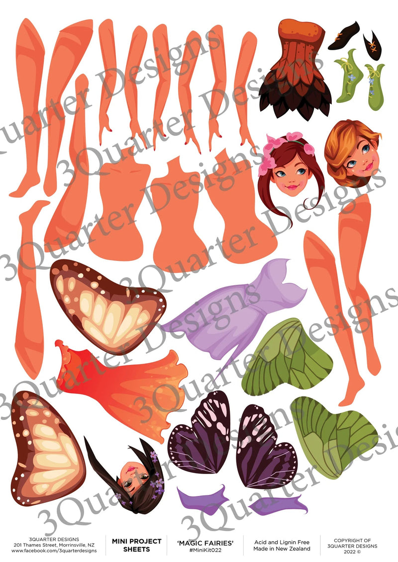 3Quarter Designs - Mini Project Sheets - Magic Fairies-1
