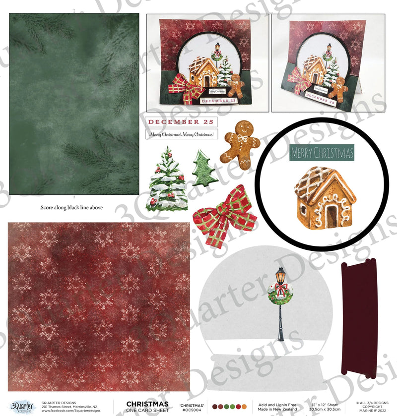 3Quarter Designs - One Card Project Sheet - Christmas-1