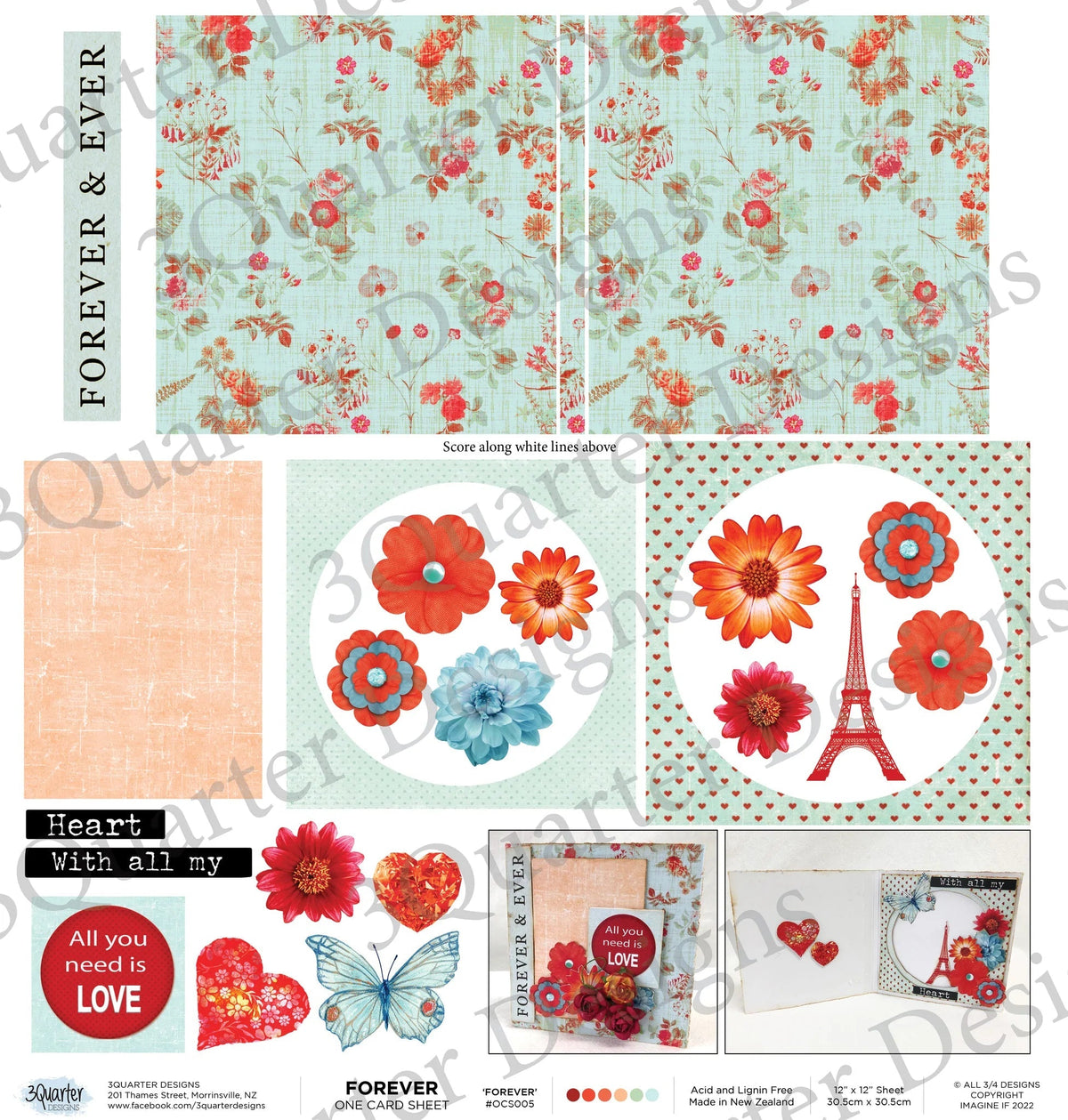 3Quarter Designs - One Card Project Sheet - Forever-1