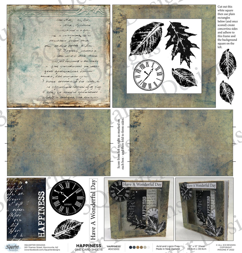 3Quarter Designs - One Card Project Sheet - Happiness-1