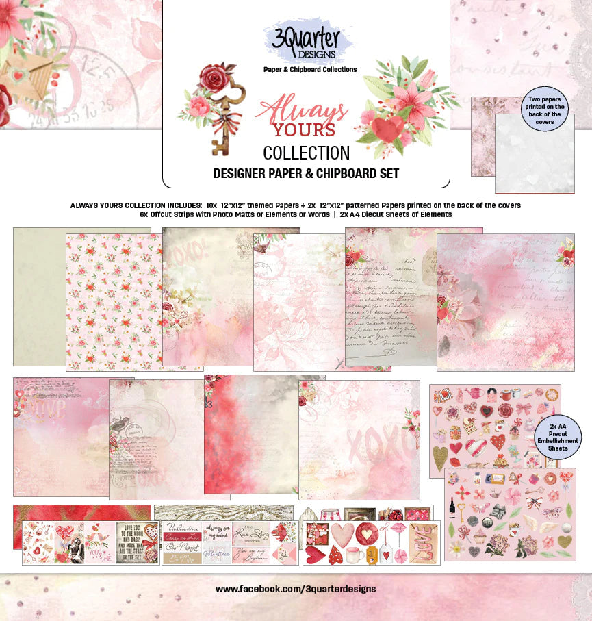3Quarter Designs - 12" X 12" Paper Pack  - Always Yours-1