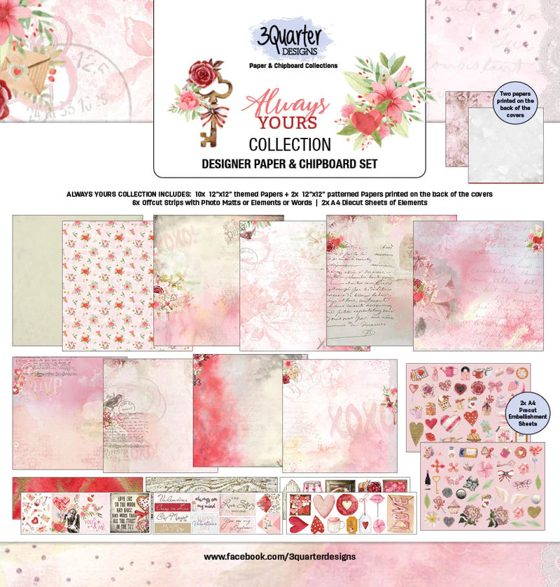 3Quarter Designs - 12" X 12" Paper Pack  - Always Yours-1