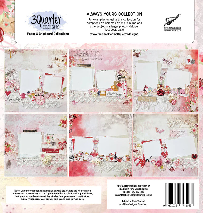 3Quarter Designs - 12" X 12" Paper Pack  - Always Yours-2