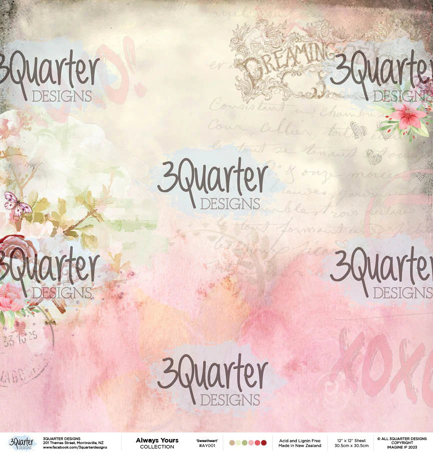 3Quarter Designs - 12" X 12" Paper Pack  - Always Yours-4