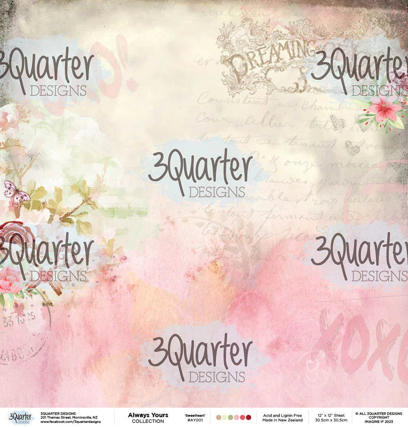 3Quarter Designs - 12" X 12" Paper Pack  - Always Yours-4