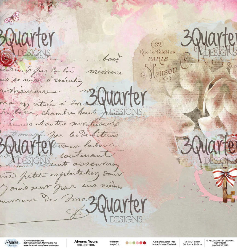 3Quarter Designs - 12" X 12" Paper Pack  - Always Yours-6