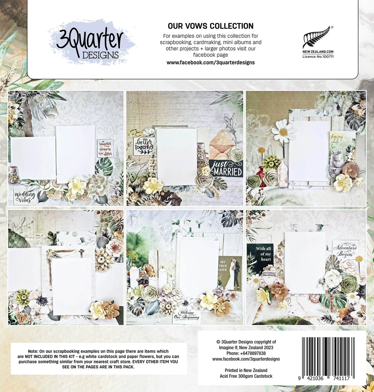 3Quarter Designs - 12" X12" Paper Pack - Our Vows-8