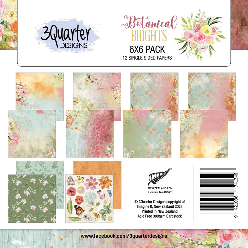 3Quarter Designs - Botanical  Brights - Paper Pad 6 x 6-1