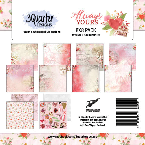3Quarter Designs - 8" X 8" Paper Pack - Always Yours-1