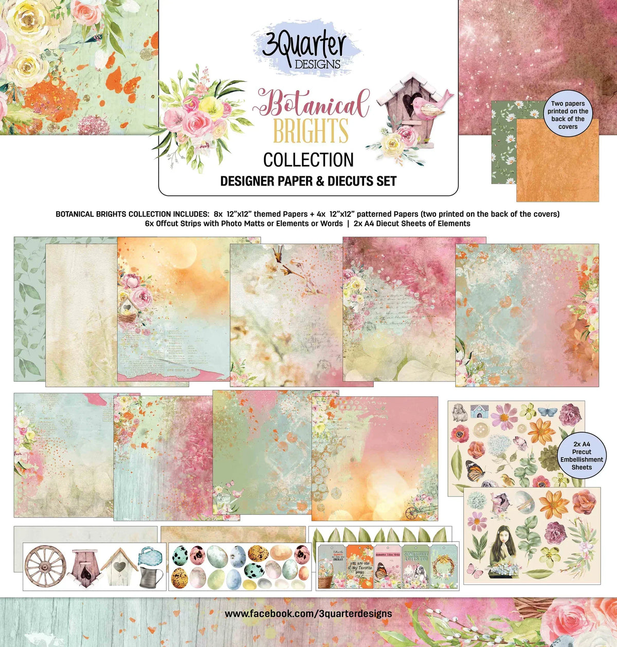 3Quarter Designs - Botanical  Brights - Scrapbook Collection-1