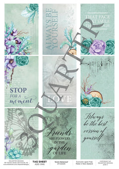 3Quarter Designs - Tag Sheet - Green Botanical-1