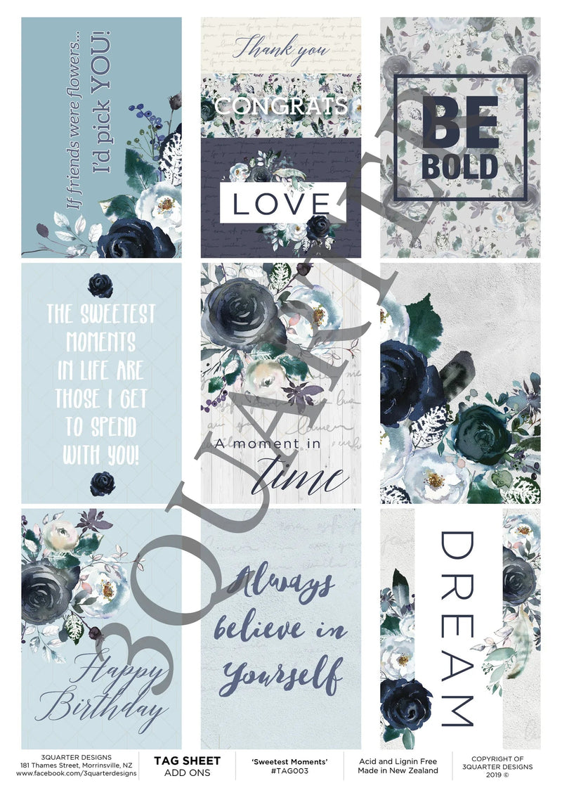 3Quarter Designs - Tag Sheet - Sweetest Moments-1