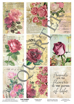 3Quarter Designs -Tag Sheet - Vintage Floral-1