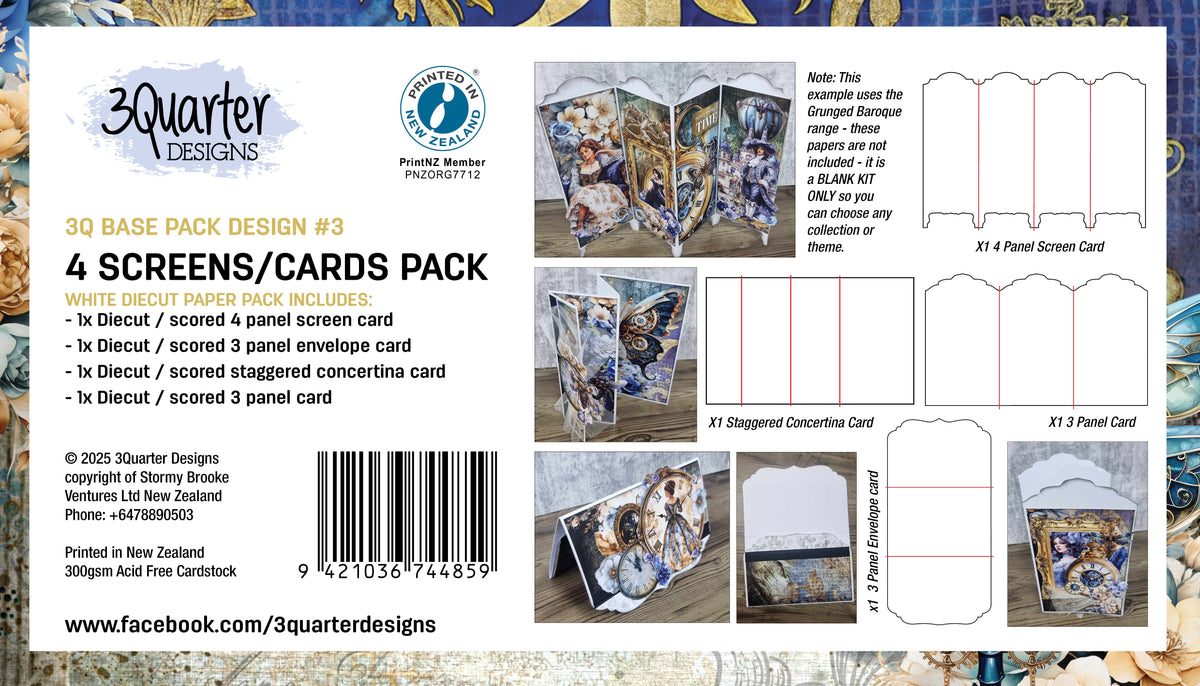 3Quarter Designs Set of 4 Screens/Cards Pack-1