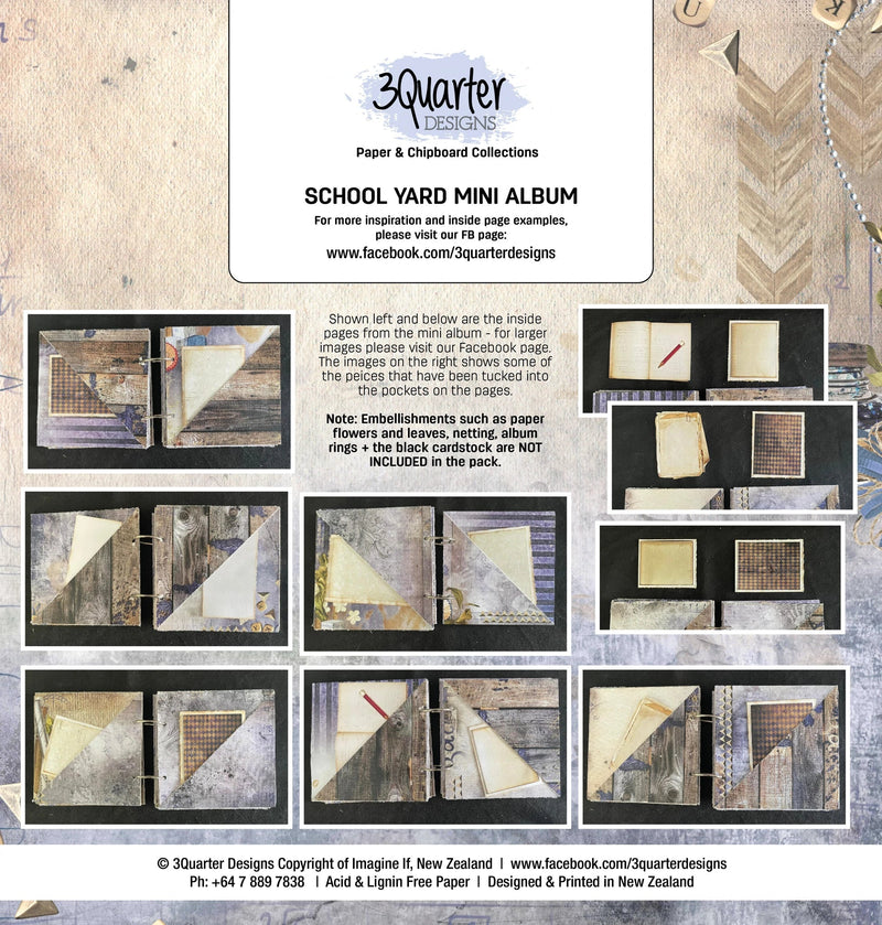 3Quarter Designs School Yard Mini Album Base Kit-9