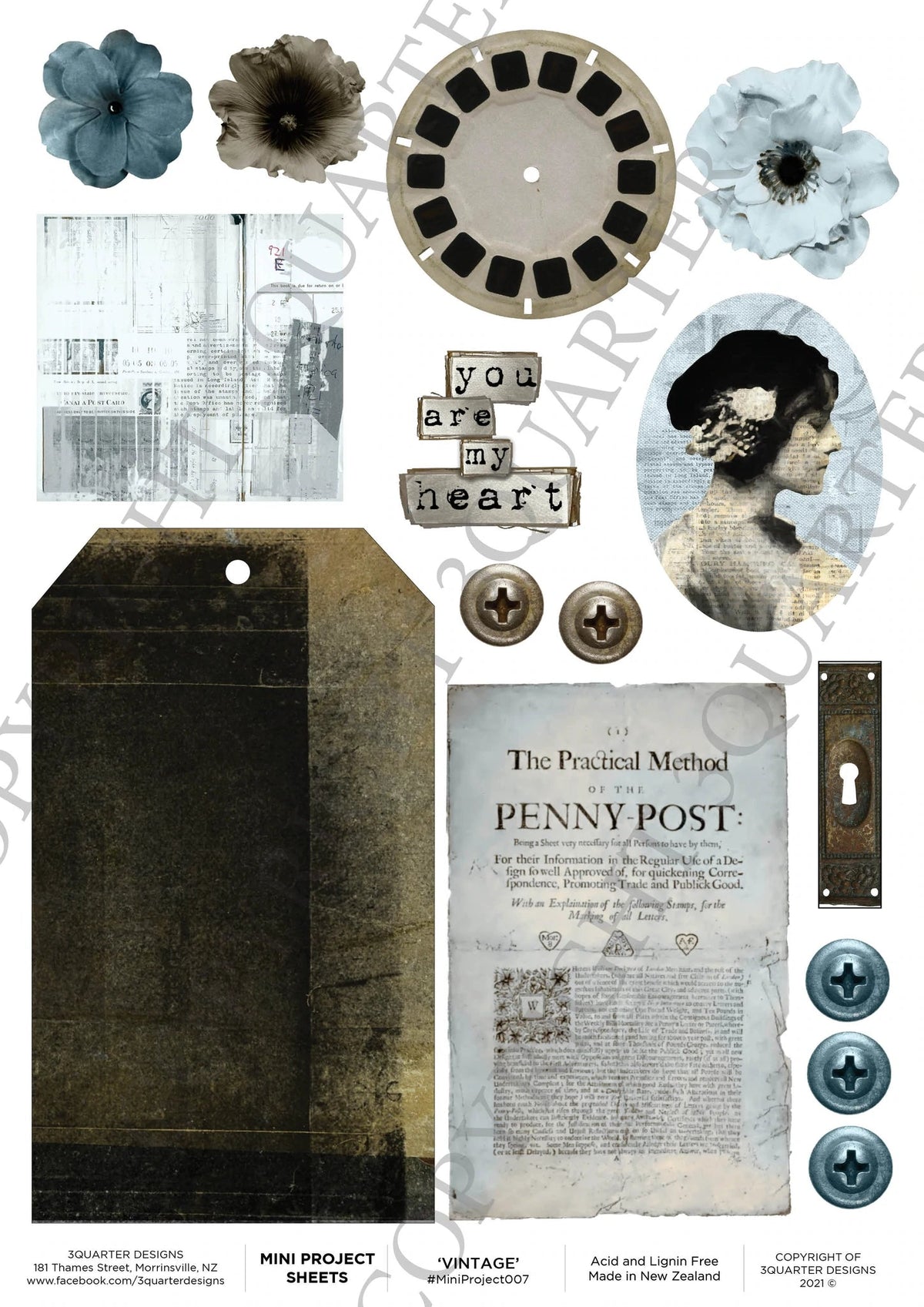 3Quarter Designs Vintage Mini Project Sheet-1