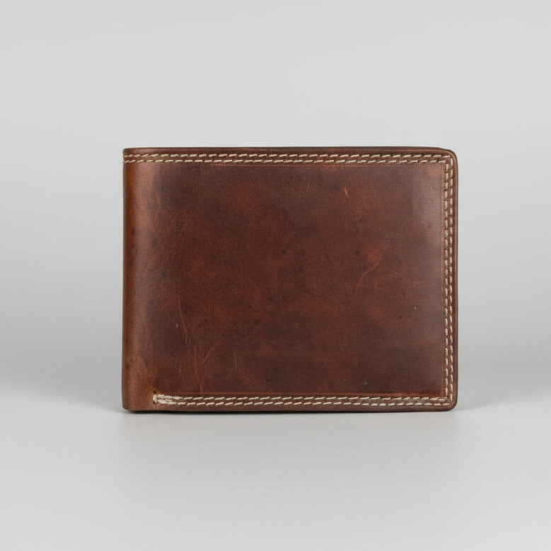 Men’s Genuine Cow Leather Bifold Wallet. Embossed Horse Design with RFID Protection-2