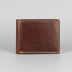 Men’s Genuine Cow Leather Bifold Wallet. Embossed Horse Design with RFID Protection-2