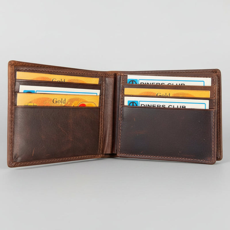 Men’s Genuine Leather Bifold Wallet. High Capacity 12 Card Slot Organizer-2