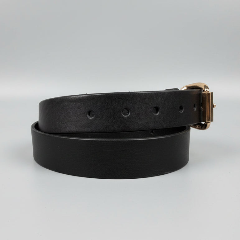Keldon Women’s Italian Leather Belt with Rose Gold Roller Buckle-2