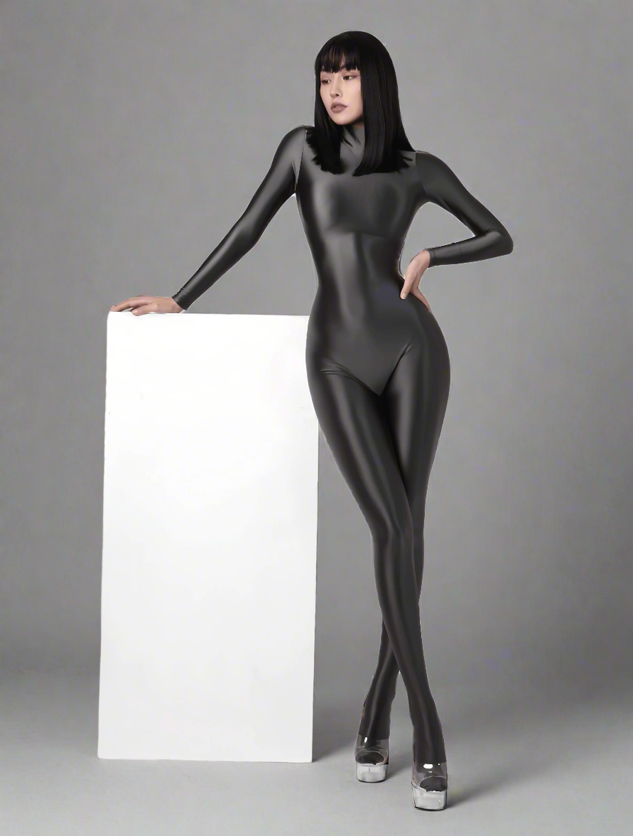 Spandex Nylon Full Bodysuit Back Zipper Zentai Shinny Cosplay Jumpsuit-11