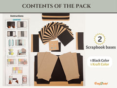 CrafTreat Scrapbook Blanks - Flag Folio - Black & Kraft Color-3