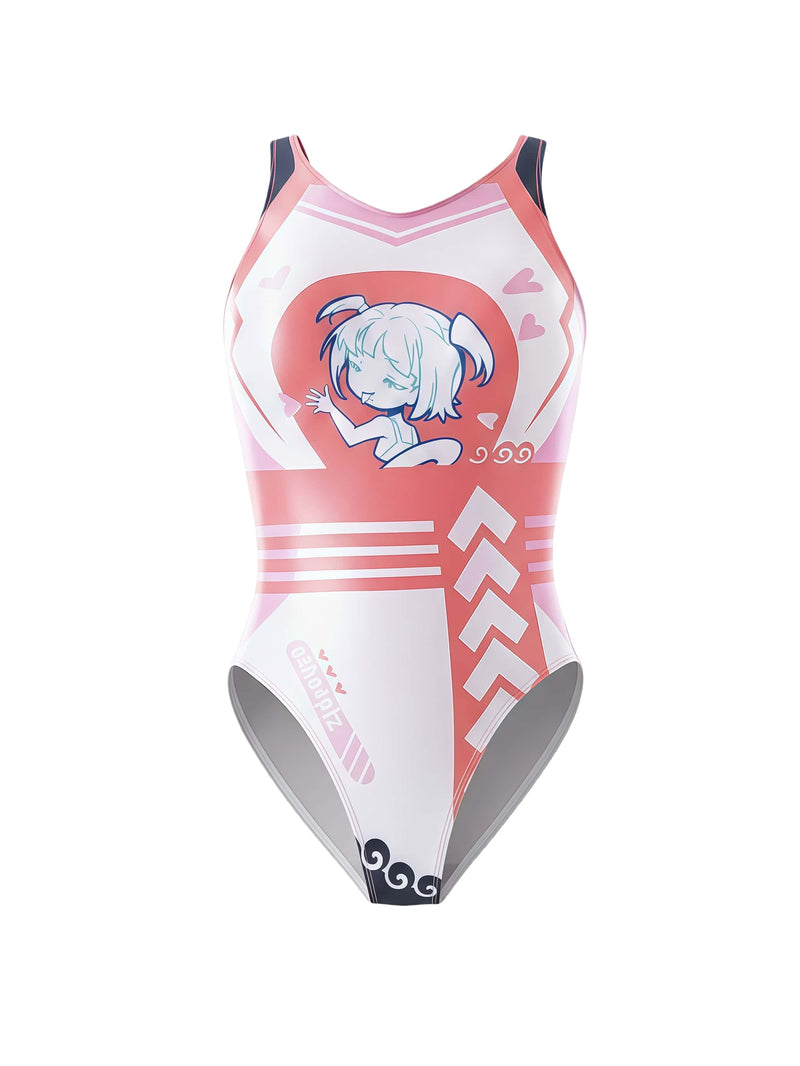 Japanese Anime Spandex Swimwear Racing Suit Wet Suit Race Queen Costume-18