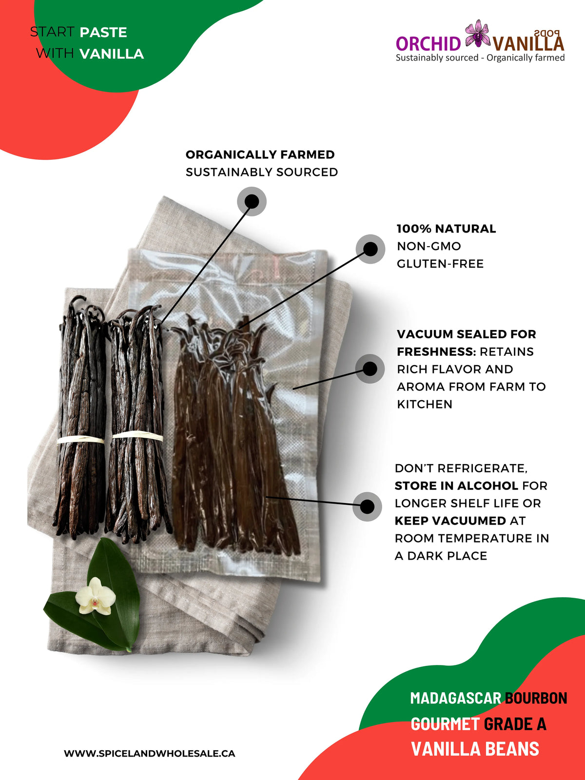 Madagascar Bourbon Vanilla Beans Gourmet Grade-A <br>For Extract And Baking<BR>By Ounce-3