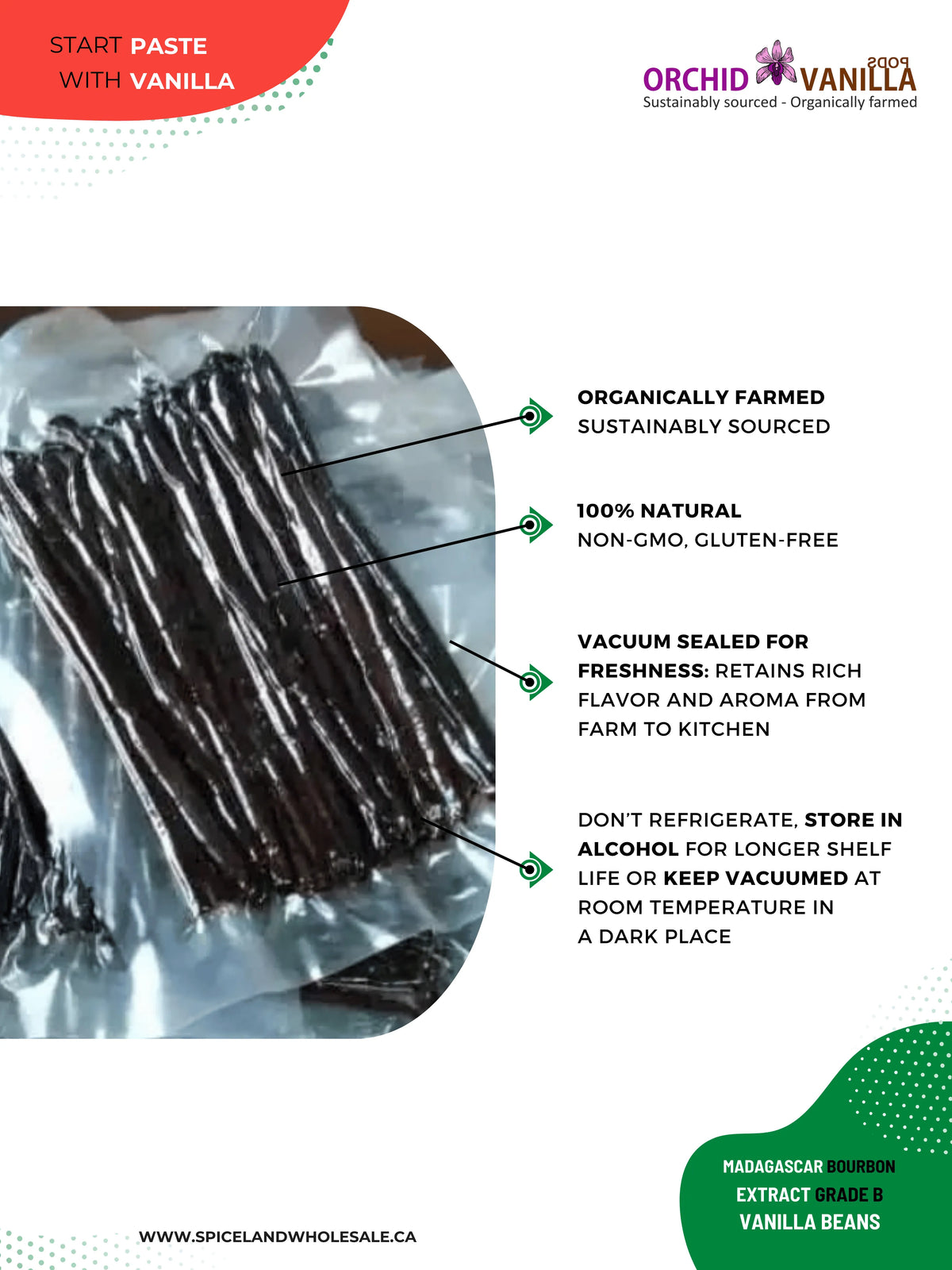 Madagascar Bourbon Extract Vanilla Beans Grade-B <br>For Extract Making<BR>By Ounce-3