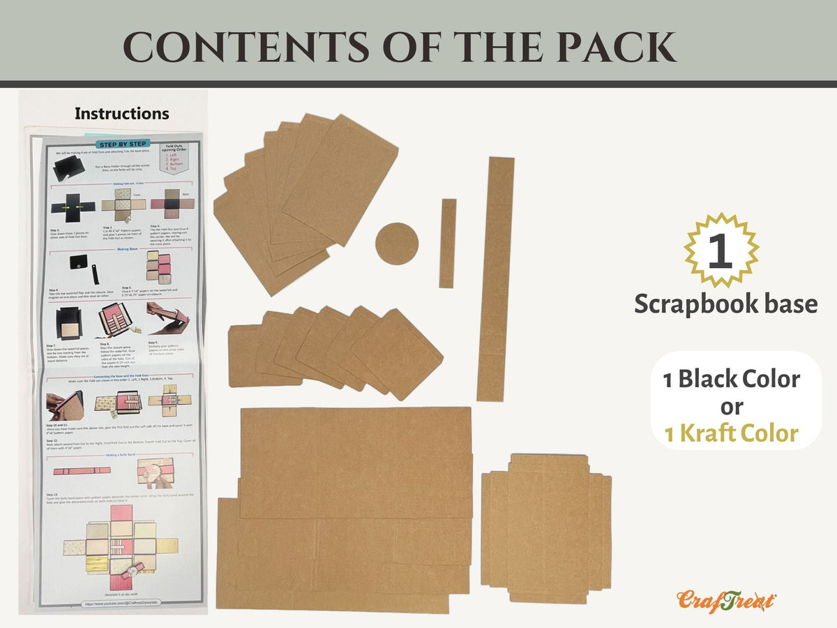 CrafTreat Scrapbook Blanks - Expanding Folio - Kraft Color-3