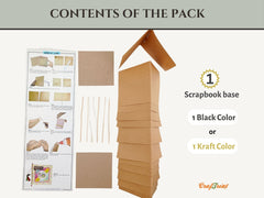 CrafTreat Scrapbook Blanks - Libro con encuadernación de bisagra de piano - Color negro-3