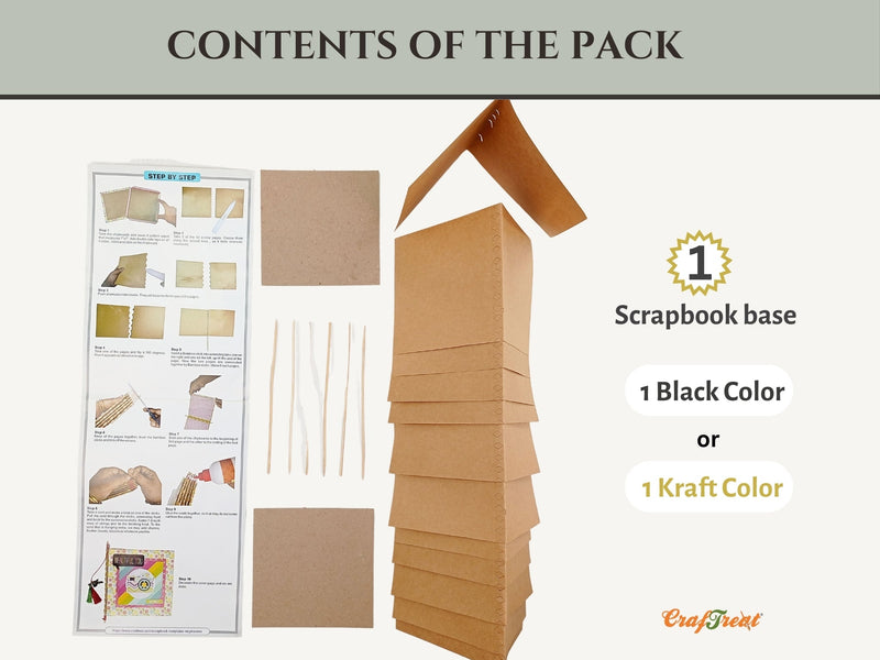 CrafTreat Scrapbook Blanks - Libro con encuadernación de bisagra de piano - Color negro-3
