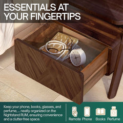 Rum Solid Wood Nightstand-12