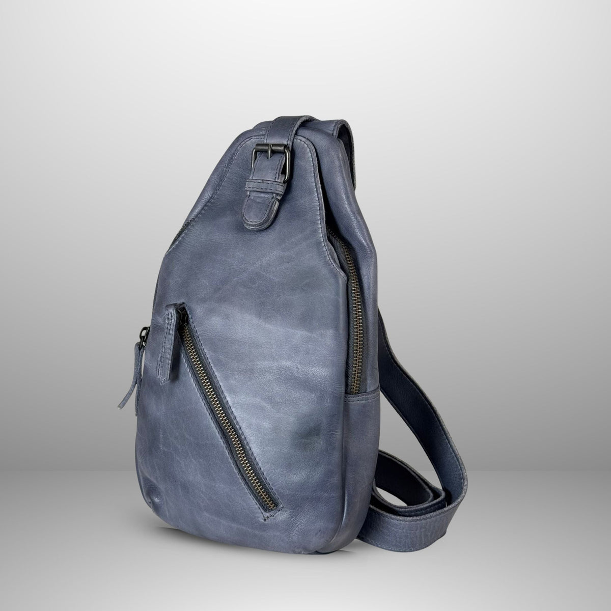Off The Shoulder Leather Chest Backpack-7
