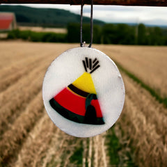 Interior Rear View Mirror Hanging (Drum) white tipi-1