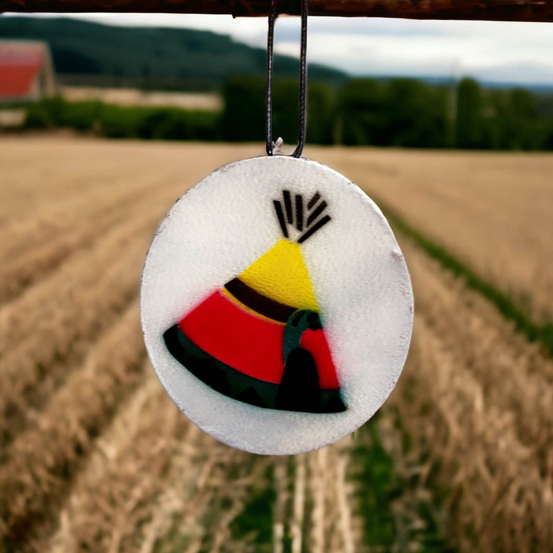 Interior Rear View Mirror Hanging (Drum) white tipi-1