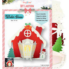 CrafTreat Lanternes en papier à faire soi-même – Maison d'hiver-2