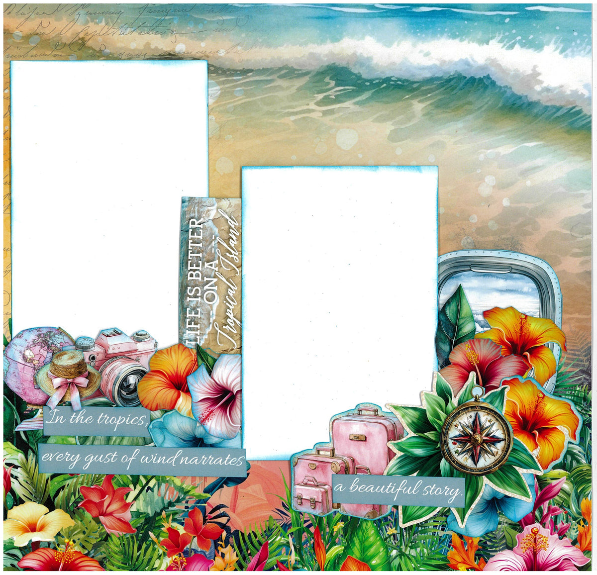 3Quarter Designs Tropic Excursion 12x12 Design Paper & Diecuts Set-9
