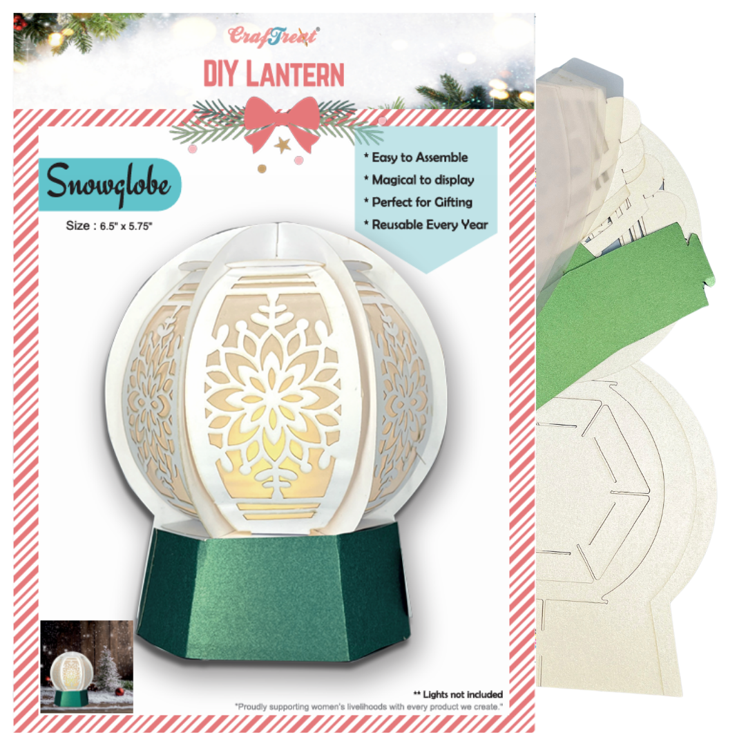 Lanterne en papier DIY CrafTreat - Boule à neige-3
