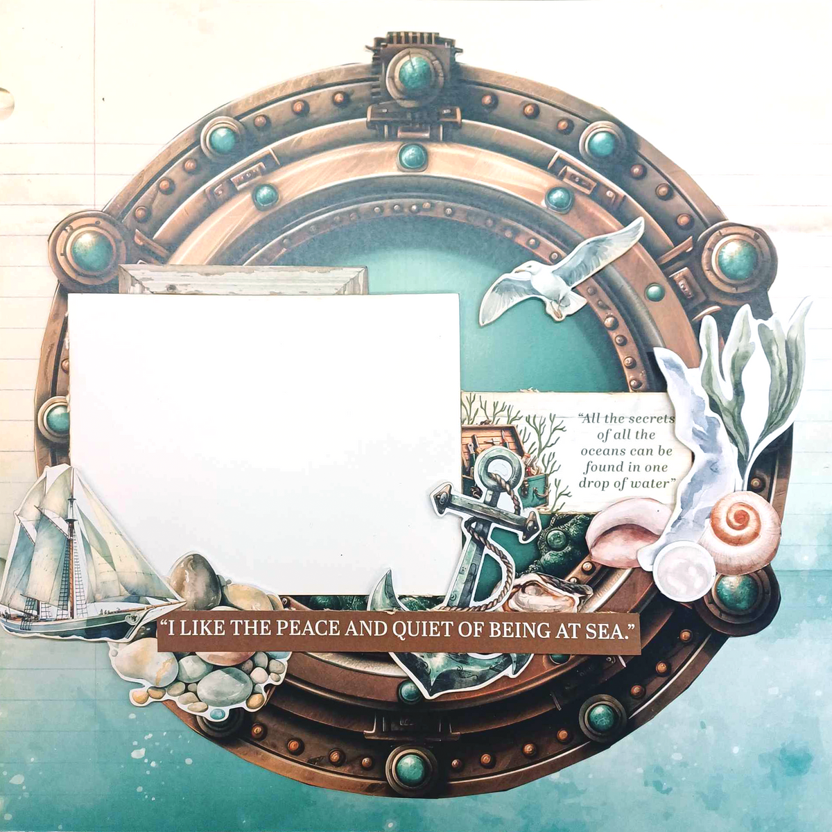 Colección de álbumes de recortes Maritime Tides de 12x12 de 3Quarter Designs-9