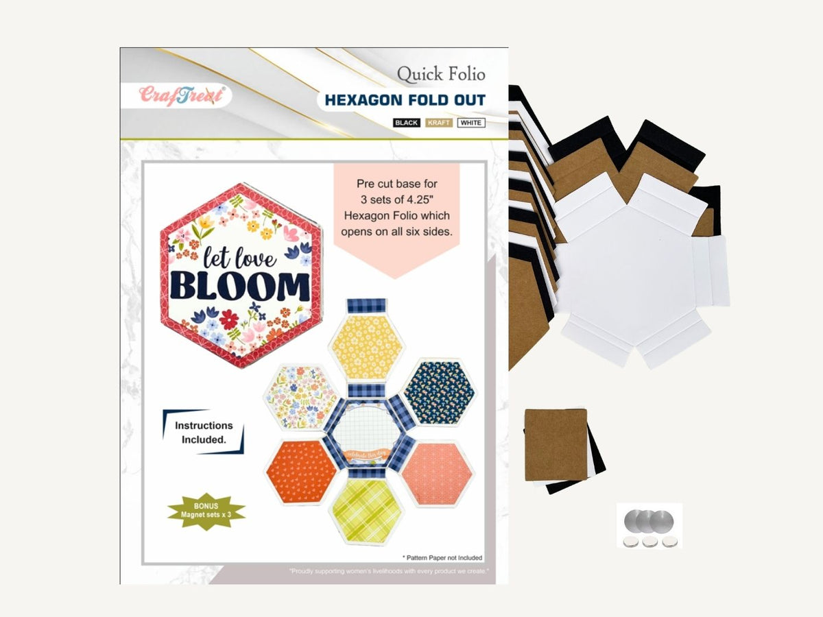 Craftreat Scrapbook Blank Quick Folio - Hexagon Fold Out-3