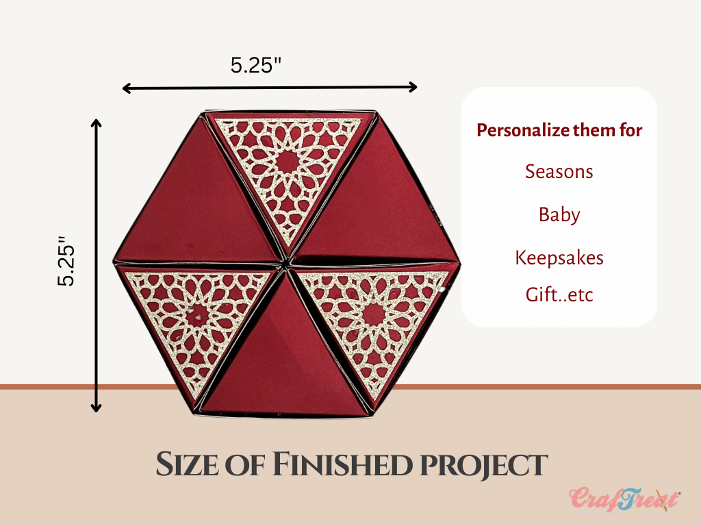 CrafTreat Scrapbook Hexagon Roll up - Metallic Red & Green-2
