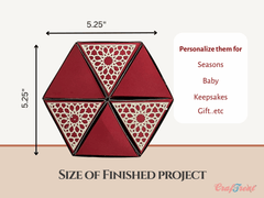 CrafTreat Scrapbook Hexagon Roll up - Metallic Red & Green-2