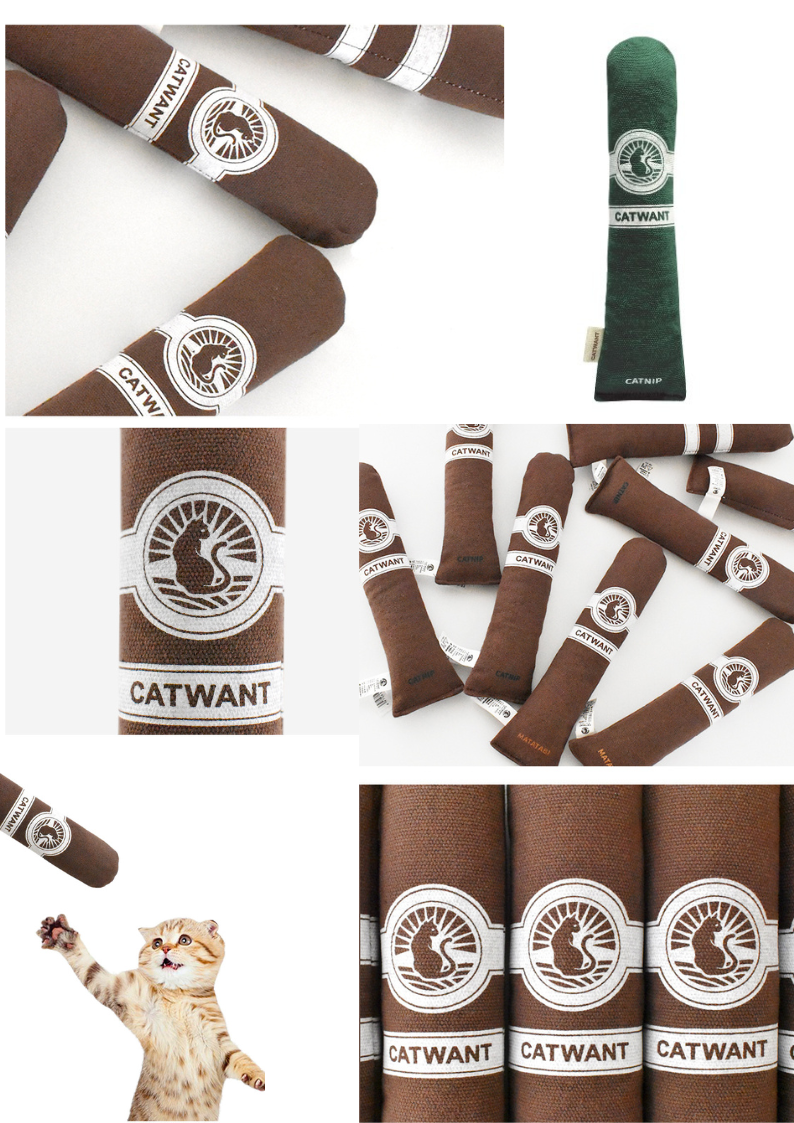 100% Catnip/Silvervine Filled Canvas Cigar-3