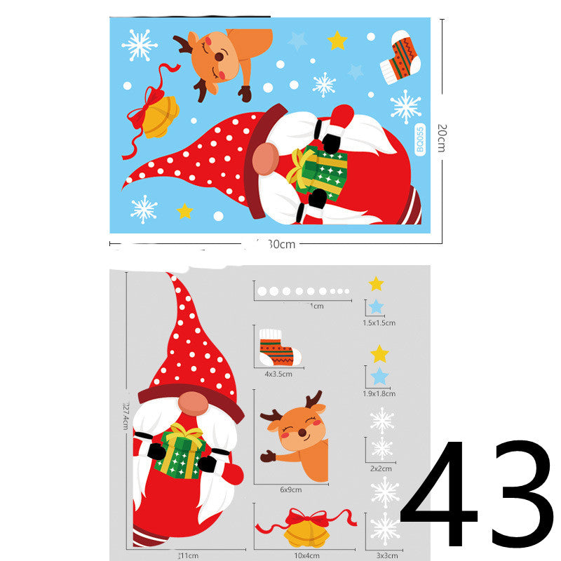Christmas Decorations Glass Electrostatic Stickers-43