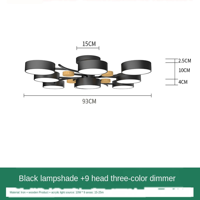 Nordic Simple Log Macaron Living Room LED Ceiling Light-10