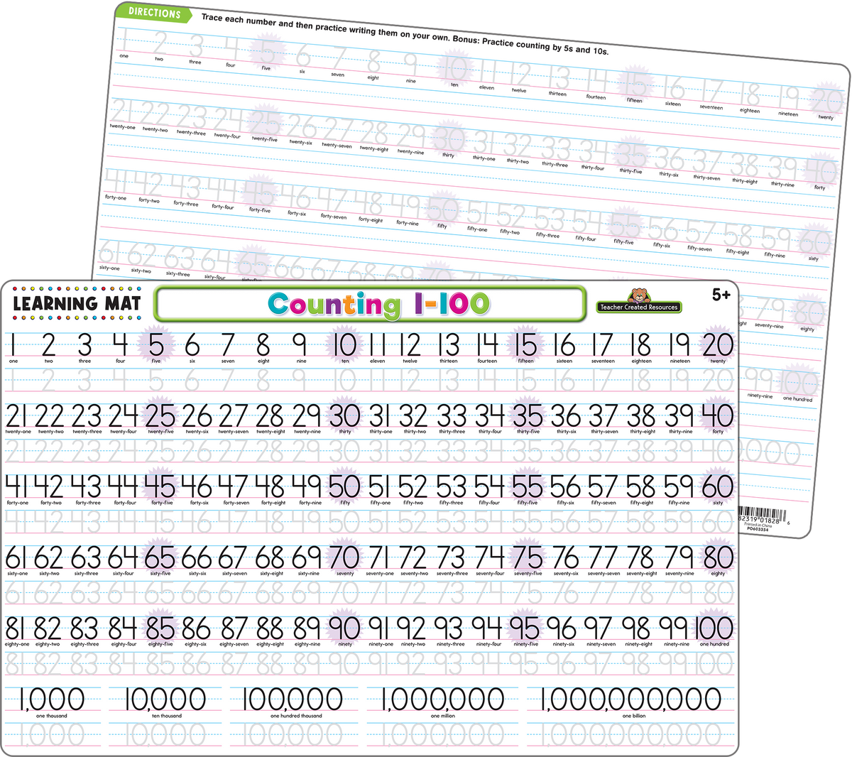 Teacher Created Resources - Counting 1–100 Learning Mat - Large Table Mat - Ages 5+-1
