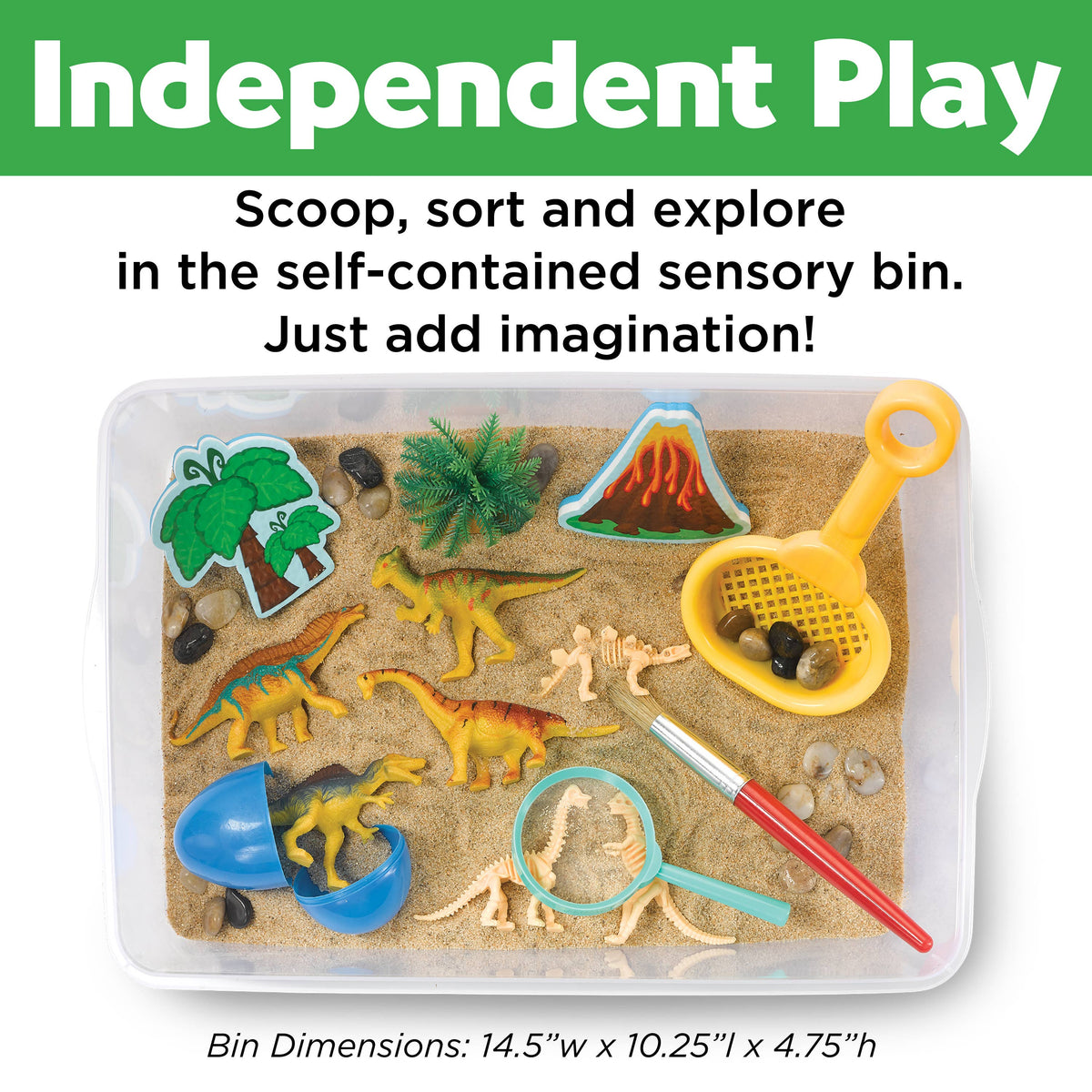 Faber-Castell / Creativity for Kids - Sensory Bin Dinosaur Dig Activity Bin - Ages 3+-5